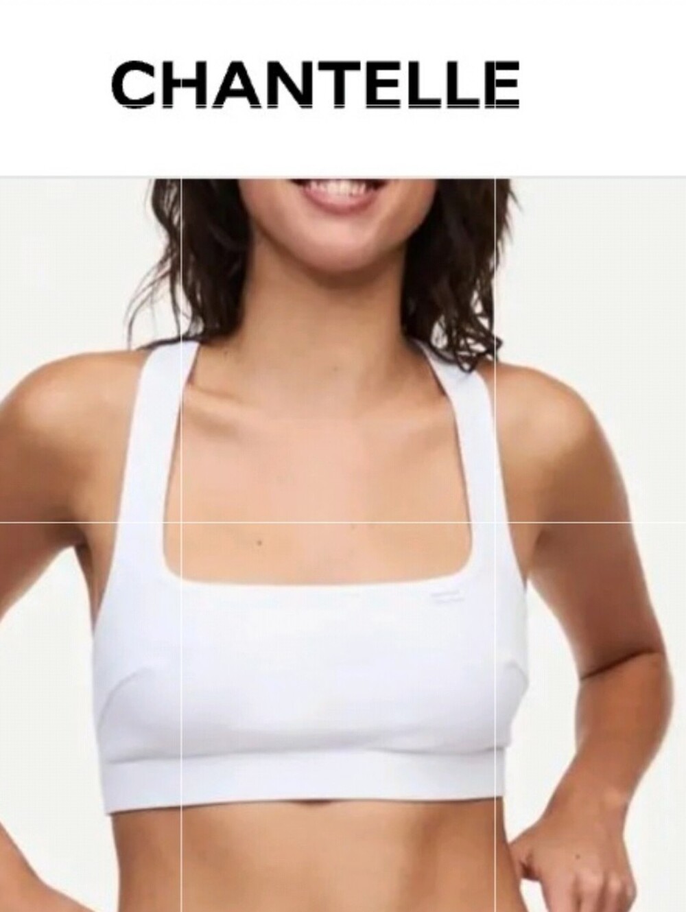 CHANTELLE COTTON COMFORT RACERBACK DESIGN ,NON-WIRED BRALETTE IN WHITE /SZ:LARGE
